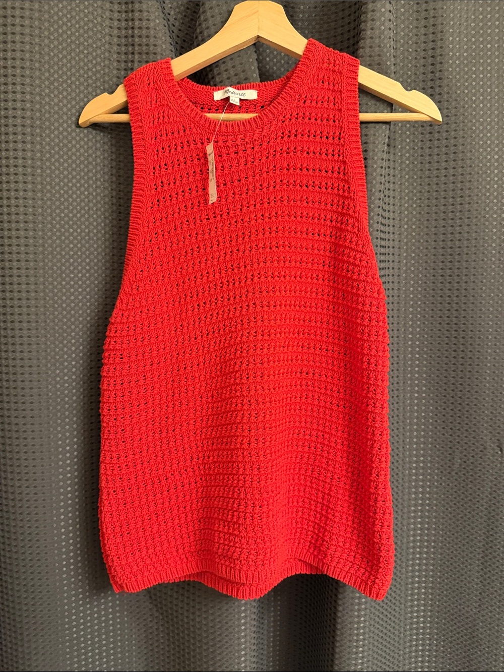 Madewell Crimson Crochet Sleeveless Knit Tank